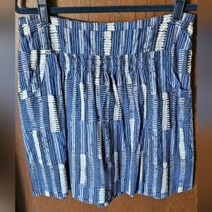 Tommy Hilfiger Blue and White Patterned Mini Skirt